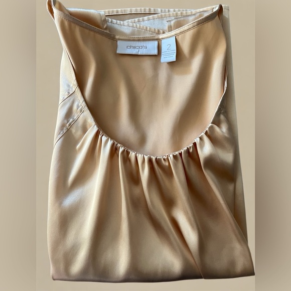 Chico's Shimmering Gold Sleeveless Blouse - Picture 2 of 3